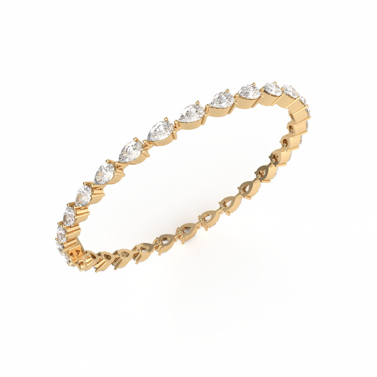 25 Pointer Pear Lab Grown Diamond Tennis Bracelet