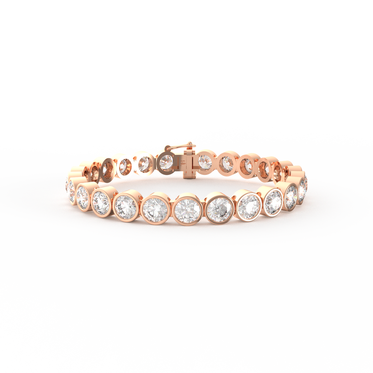 50 Pointer Round Bezel Lab Grown Diamond Tennis Bracelet