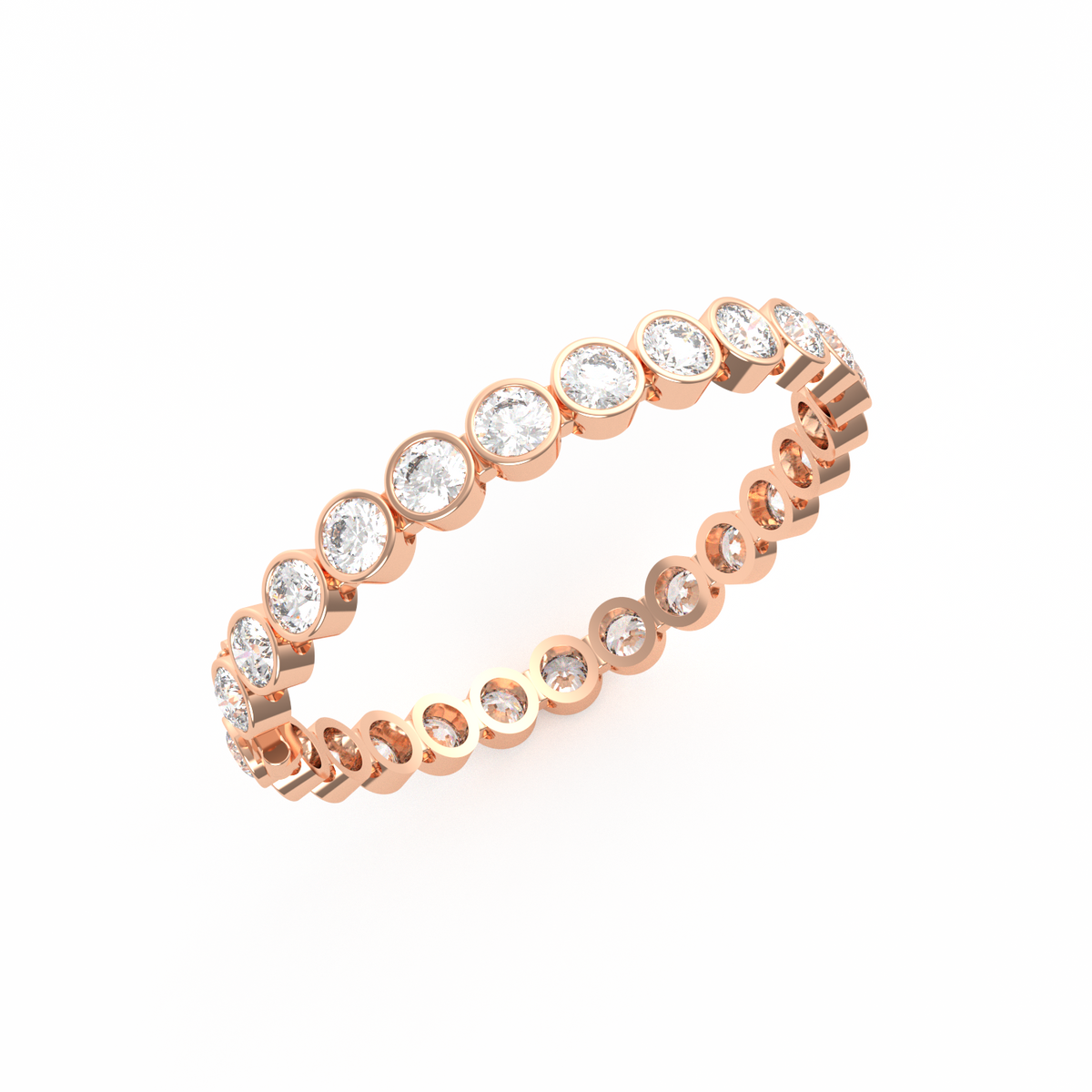 50 Pointer Round Bezel Lab Grown Diamond Tennis Bracelet