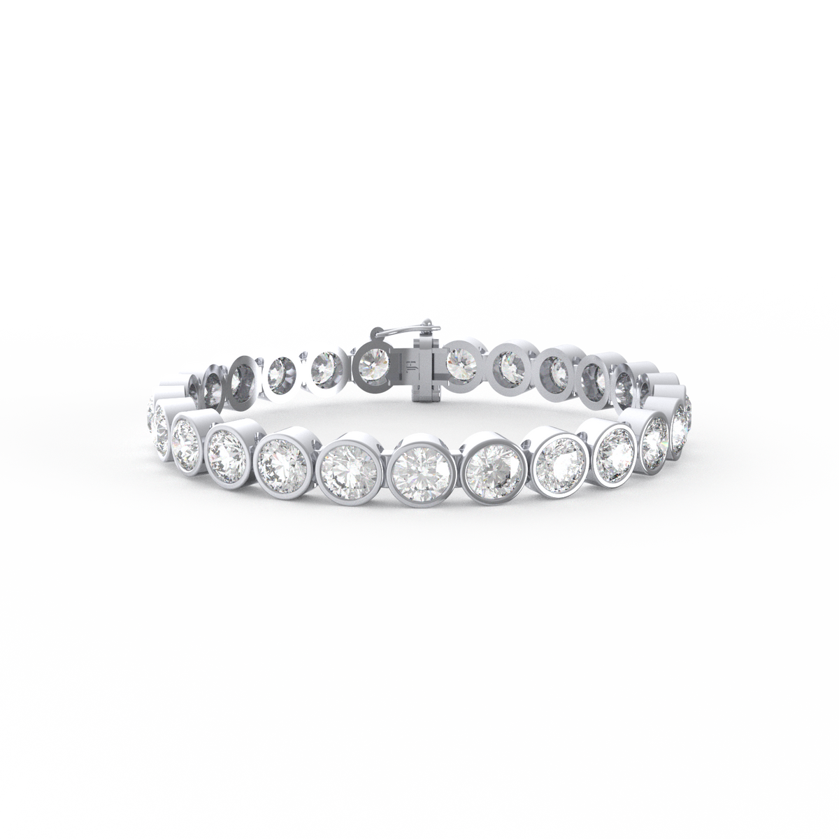 50 Pointer Round Bezel Lab Grown Diamond Tennis Bracelet