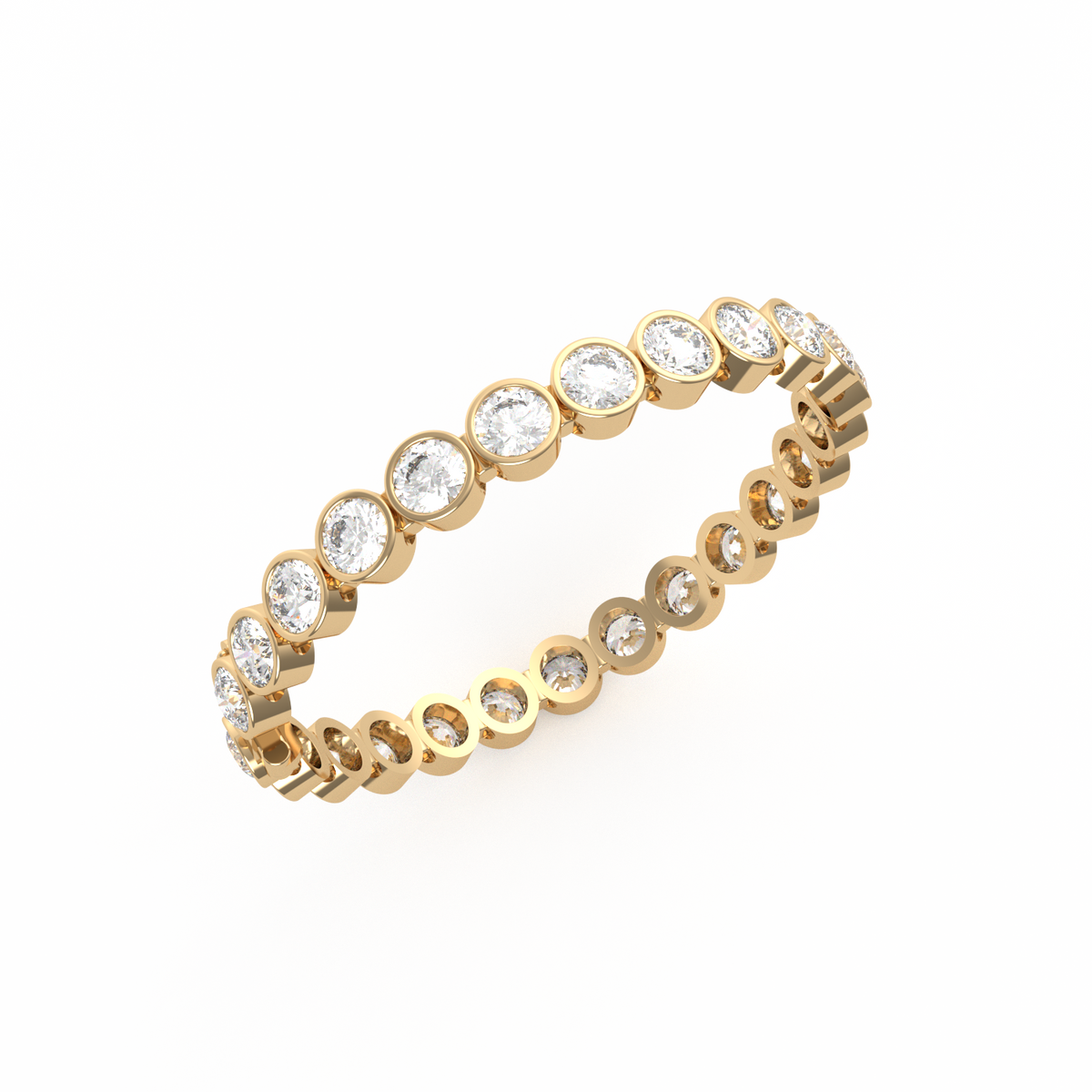 50 Pointer Round Bezel Lab Grown Diamond Tennis Bracelet