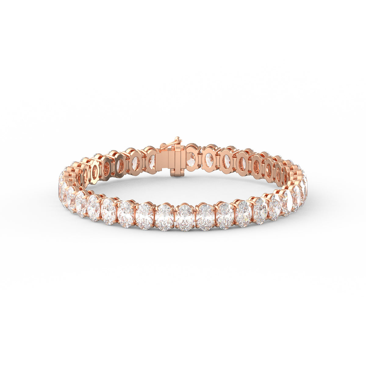 50 Pointer Oval Lab Grown Diamond Tennis Bracelet