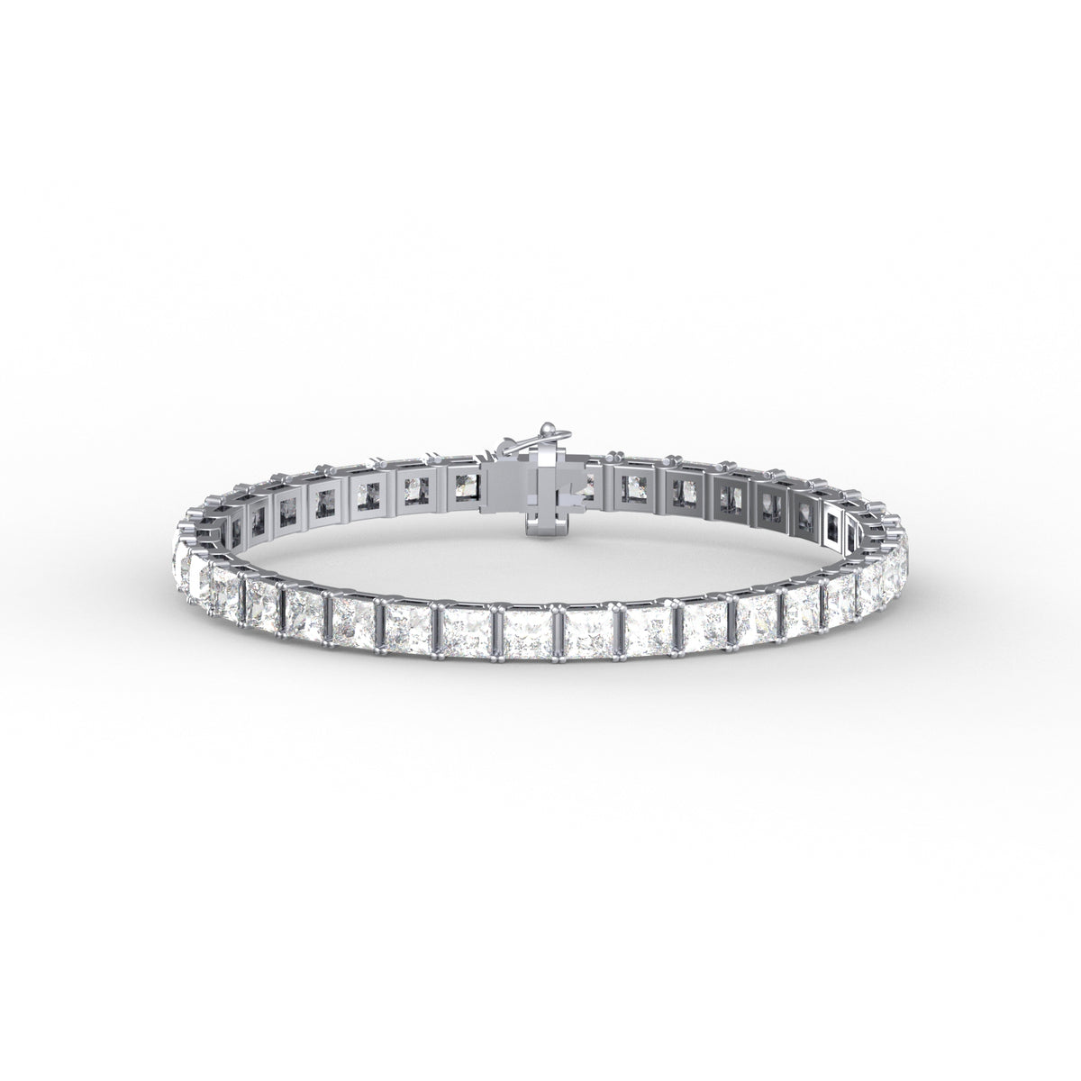 10.80CT Princess Lab Grown Diamond Tennis Bracelet