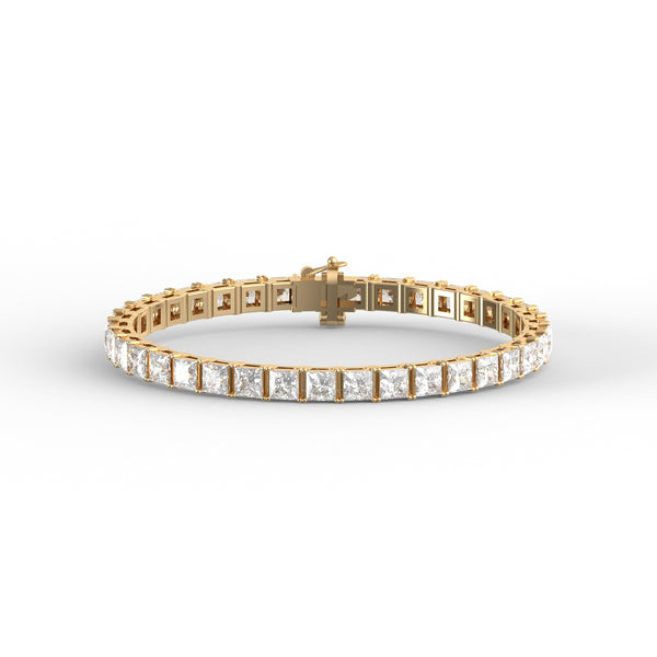 10.80CT Princess Lab Grown Diamond Tennis Bracelet