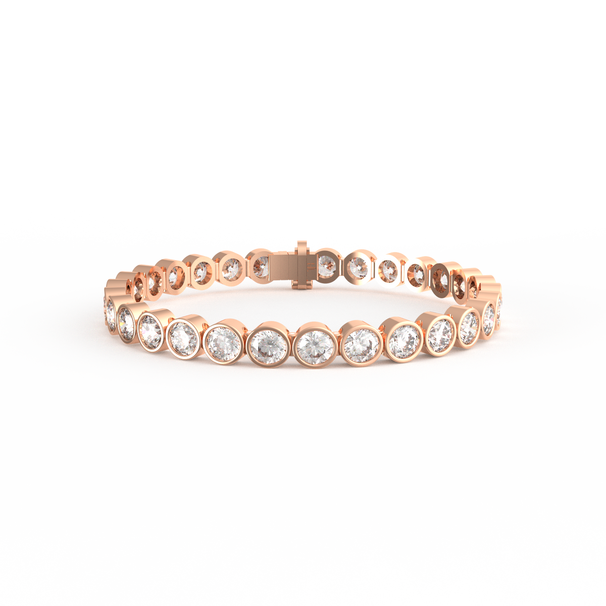 30 Pointer Bezel Round Lab Grown Diamond Tennis Bracelet