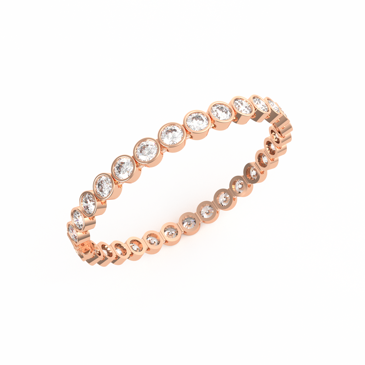 30 Pointer Bezel Round Lab Grown Diamond Tennis Bracelet