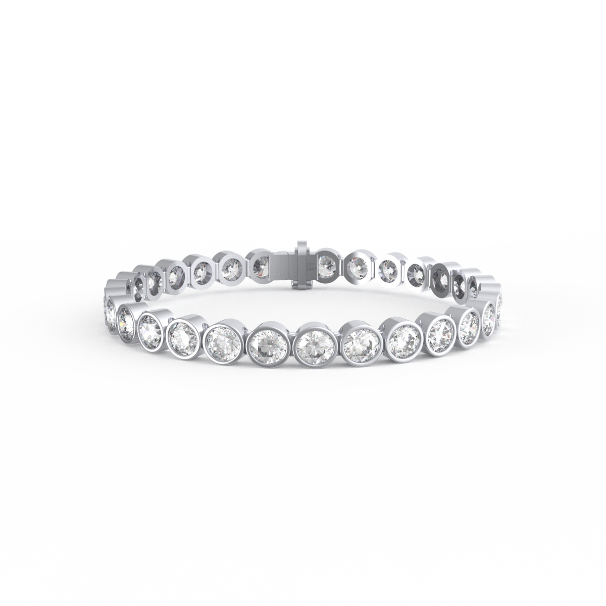 30 Pointer Bezel Round Lab Grown Diamond Tennis Bracelet
