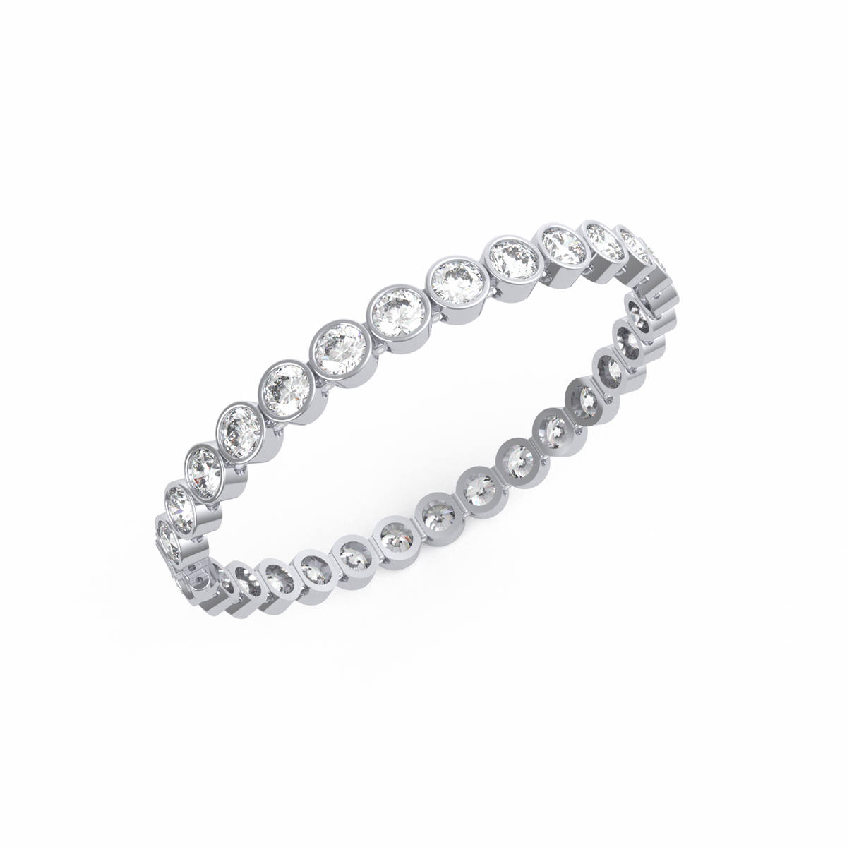 30 Pointer Bezel Round Lab Grown Diamond Tennis Bracelet