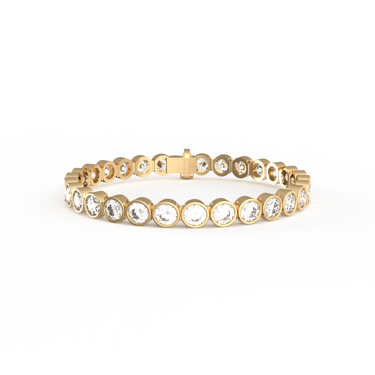 30 Pointer Bezel Round Lab Grown Diamond Tennis Bracelet