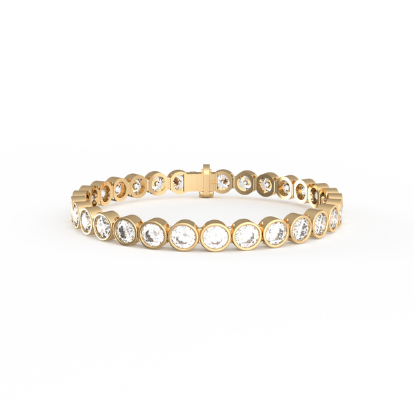 30 Pointer Bezel Round Lab Grown Diamond Tennis Bracelet