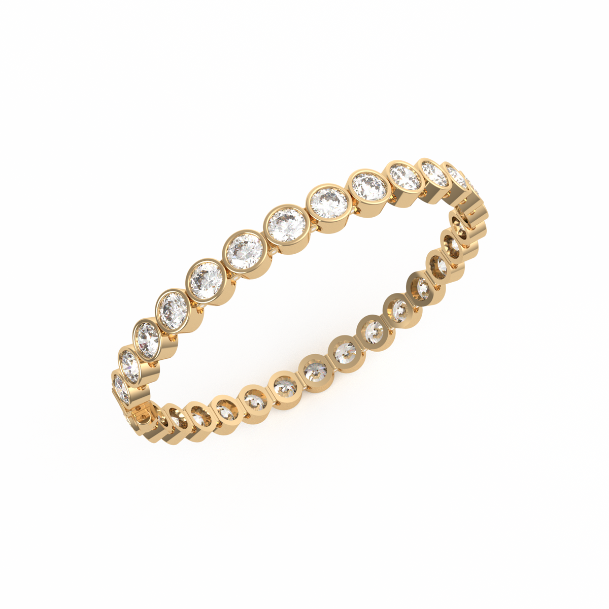 30 Pointer Bezel Round Lab Grown Diamond Tennis Bracelet