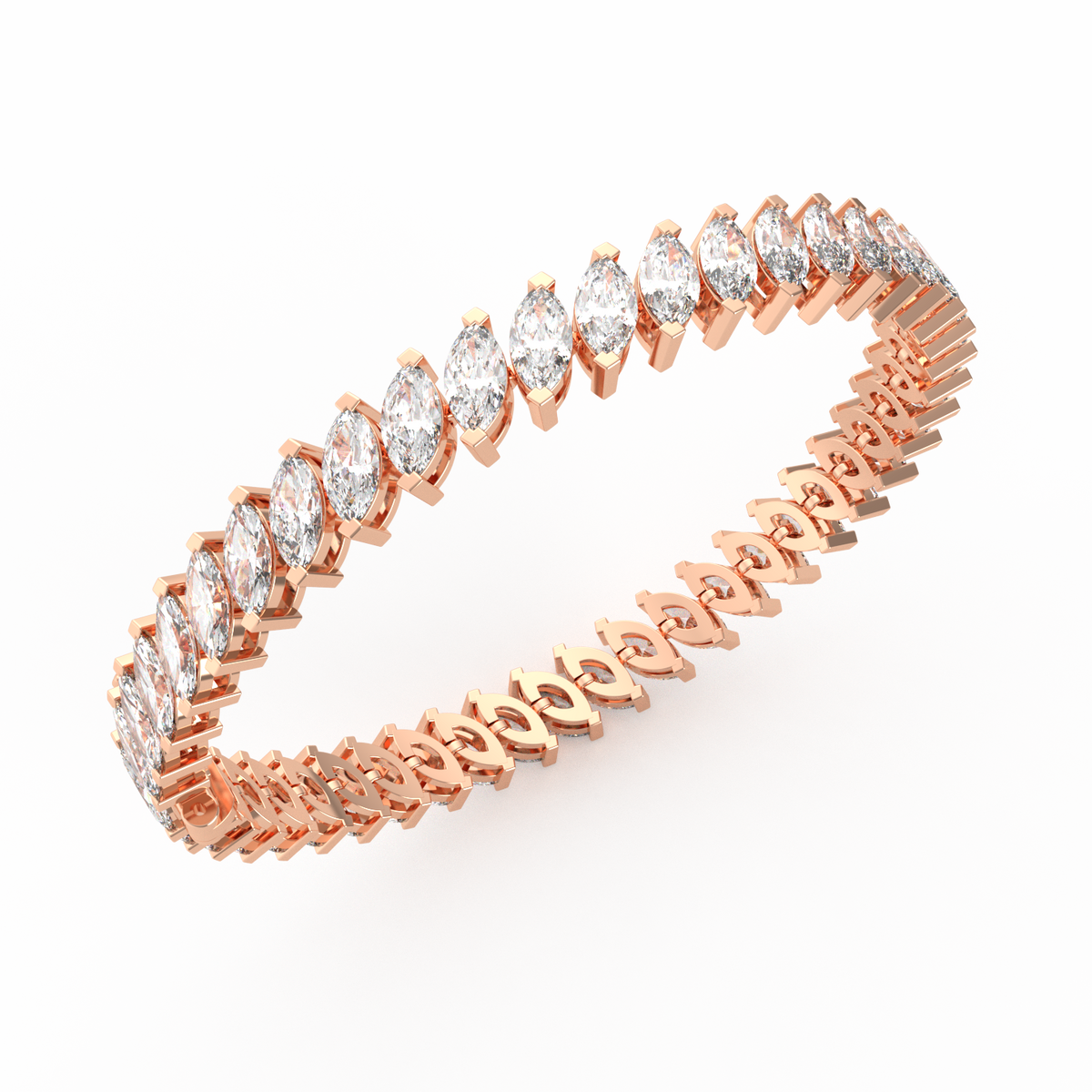 8.55CT Marquise Lab Grown Diamond Tennis Bracelet