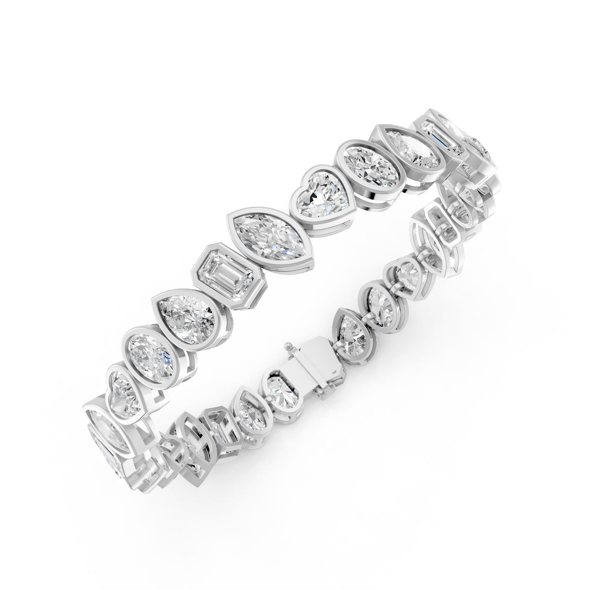 Fancy Mix-Cut Tennis Bracelet Lab Grown Diamond Bracelet