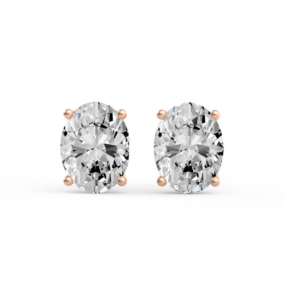 3CT Oval Lab Grown Diamond Stud Earrings