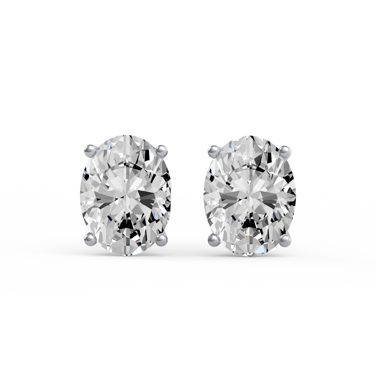 3CT Oval Lab Grown Diamond Stud Earrings