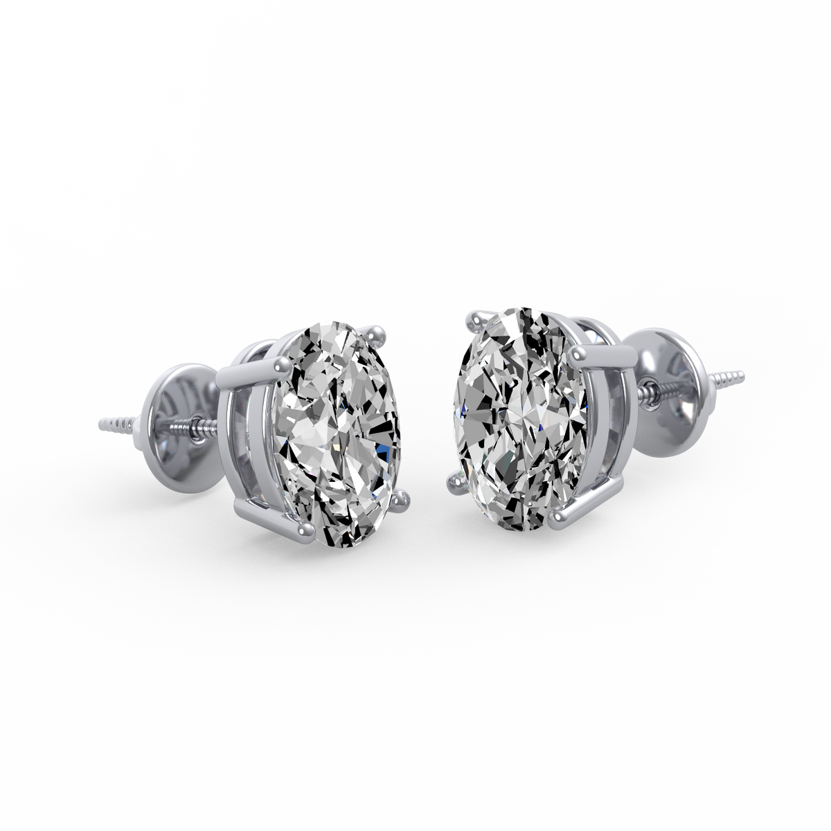 3CT Oval Lab Grown Diamond Stud Earrings