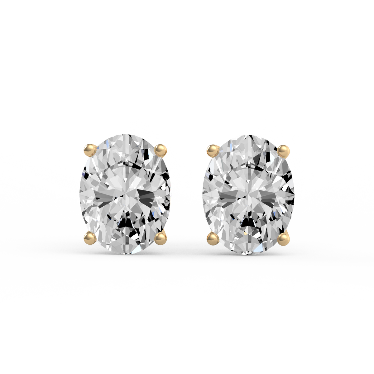 3CT Oval Lab Grown Diamond Stud Earrings