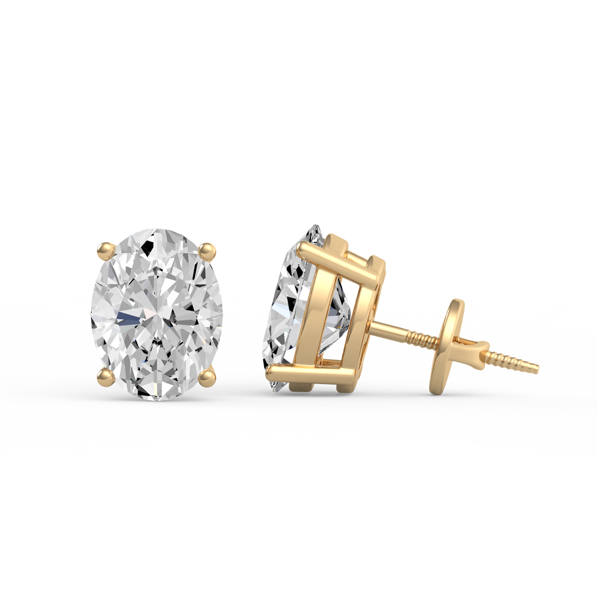 3CT Oval Lab Grown Diamond Stud Earrings