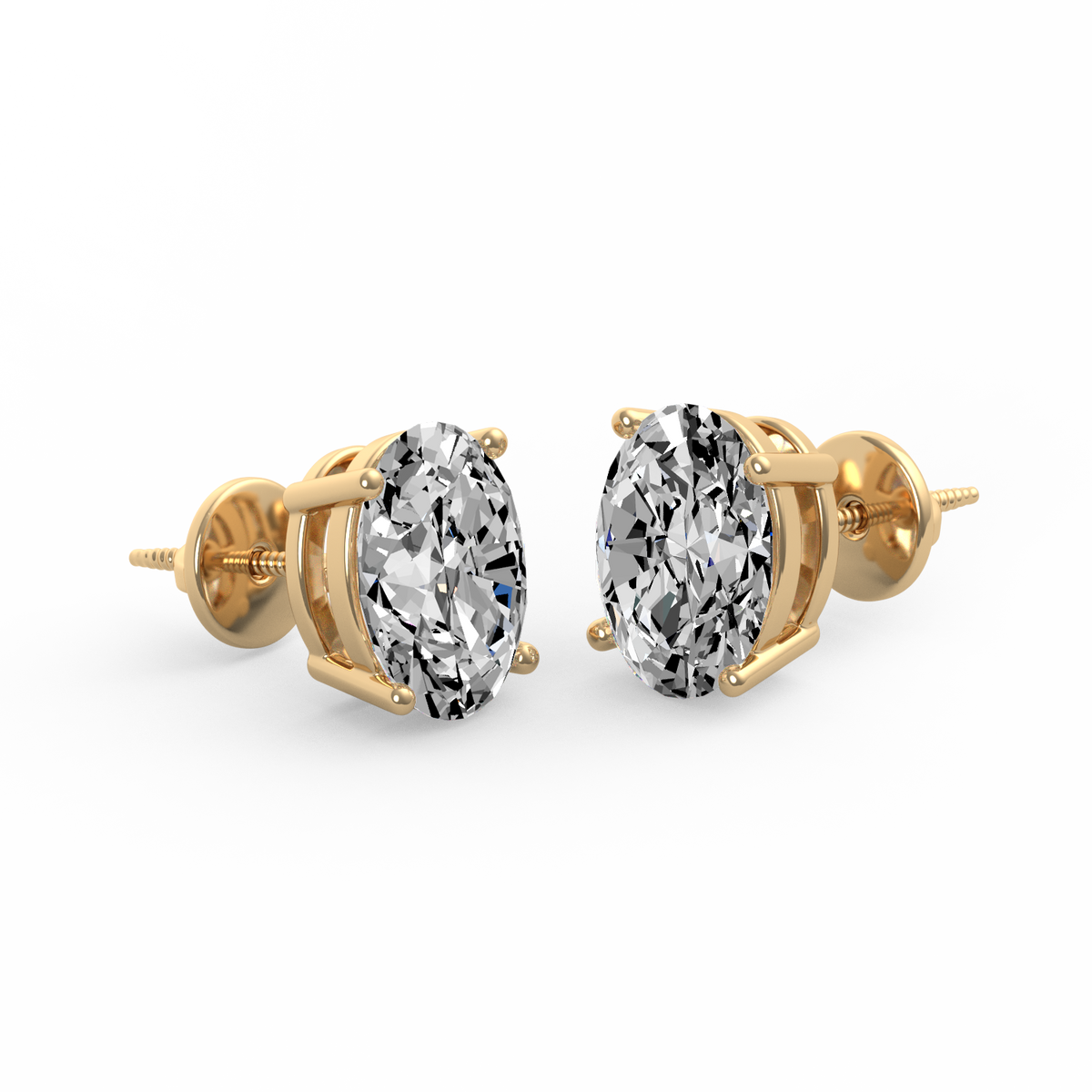 3CT Oval Lab Grown Diamond Stud Earrings