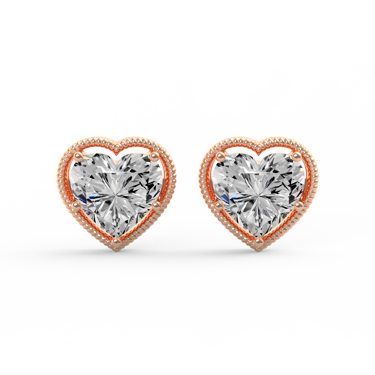 Heart of Elegance Lab Grown Diamond Stud Earrings