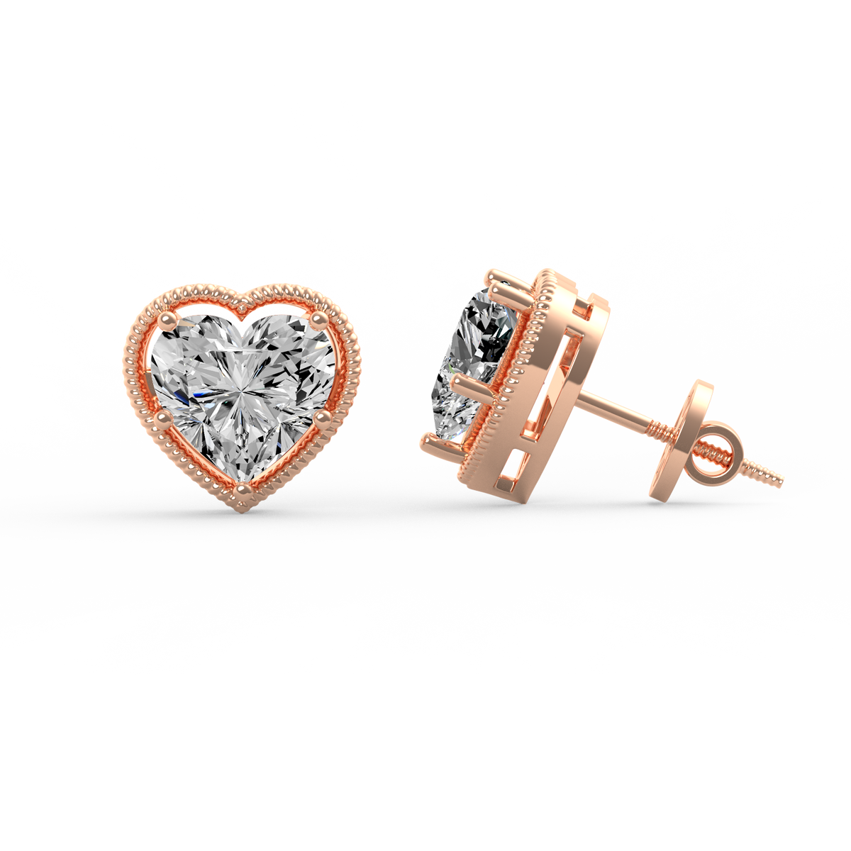 Heart of Elegance Lab Grown Diamond Stud Earrings