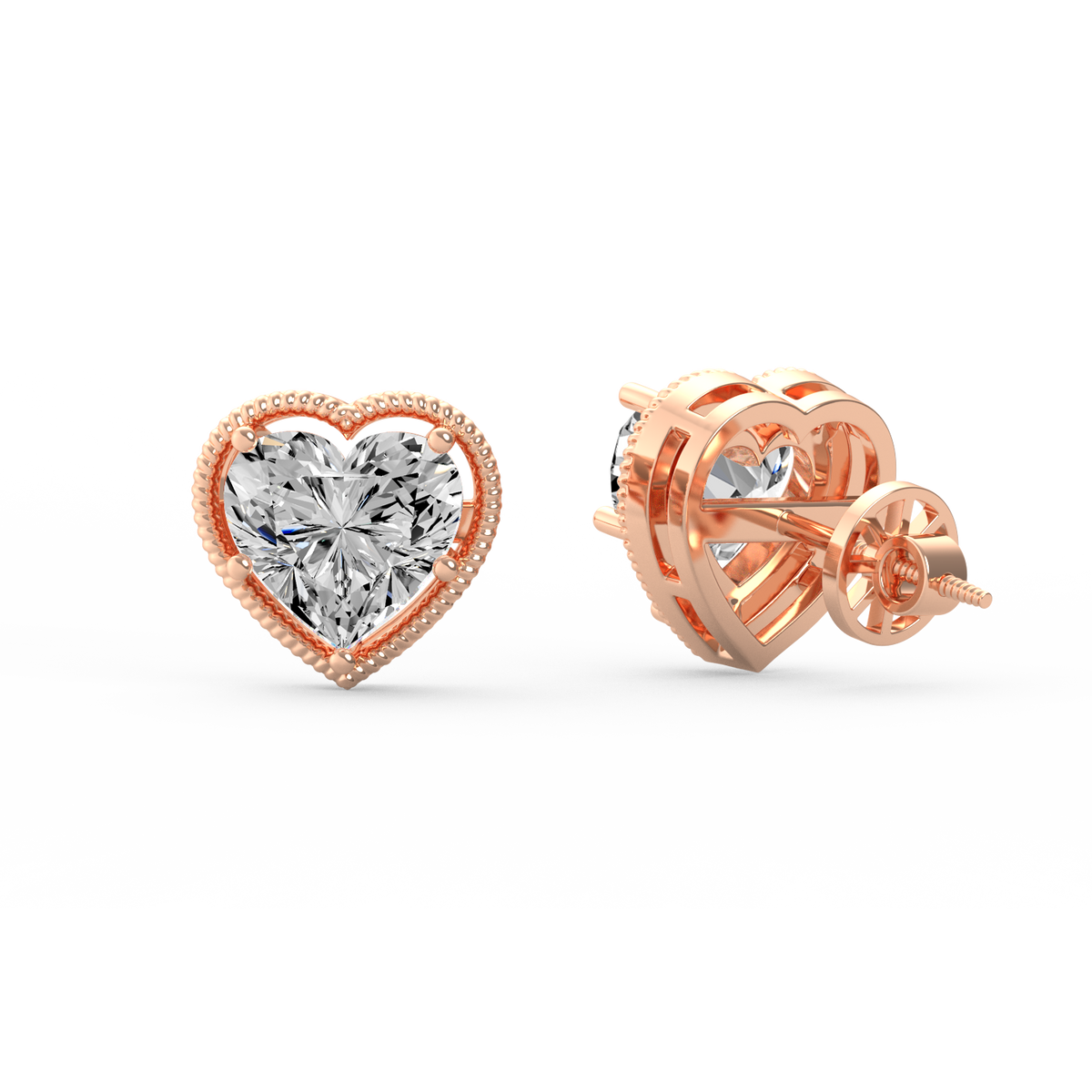 Heart of Elegance Lab Grown Diamond Stud Earrings