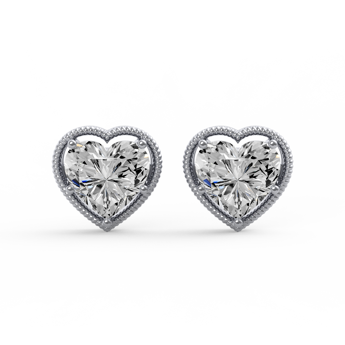 Heart of Elegance Lab Grown Diamond Stud Earrings