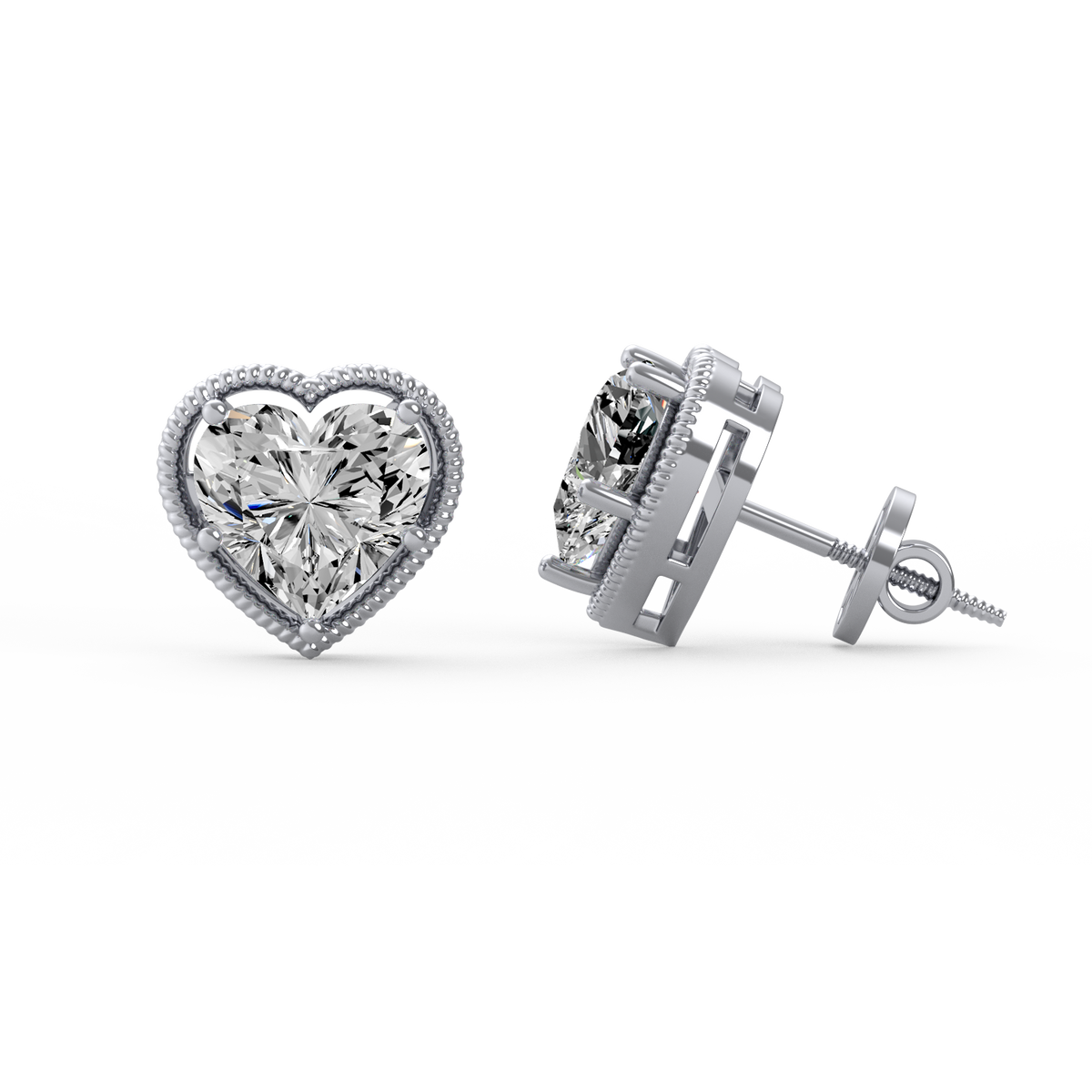 Heart of Elegance Lab Grown Diamond Stud Earrings
