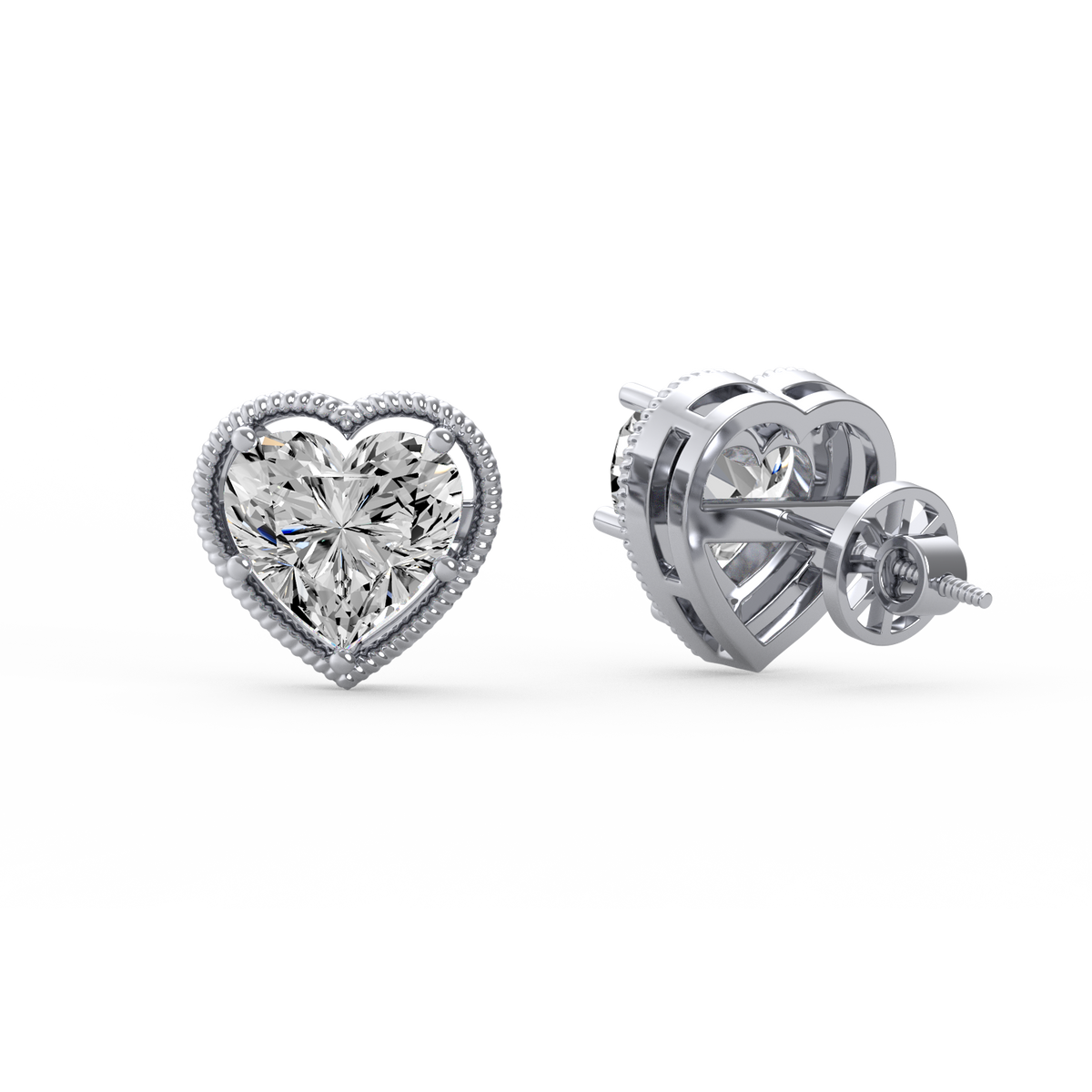 Heart of Elegance Lab Grown Diamond Stud Earrings