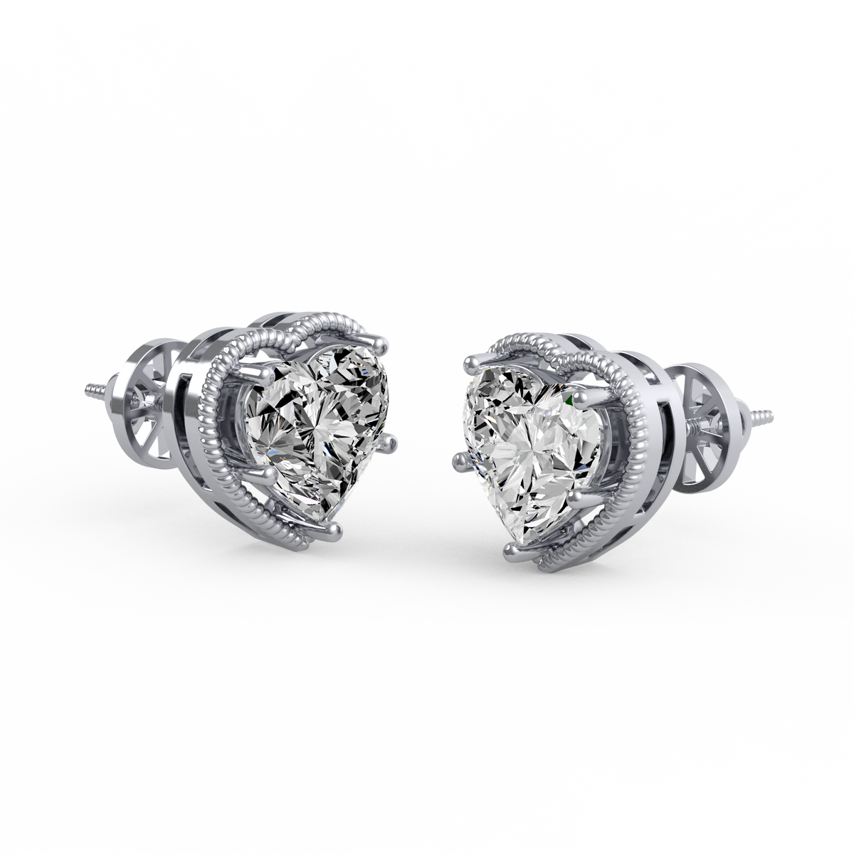 Heart of Elegance Lab Grown Diamond Stud Earrings