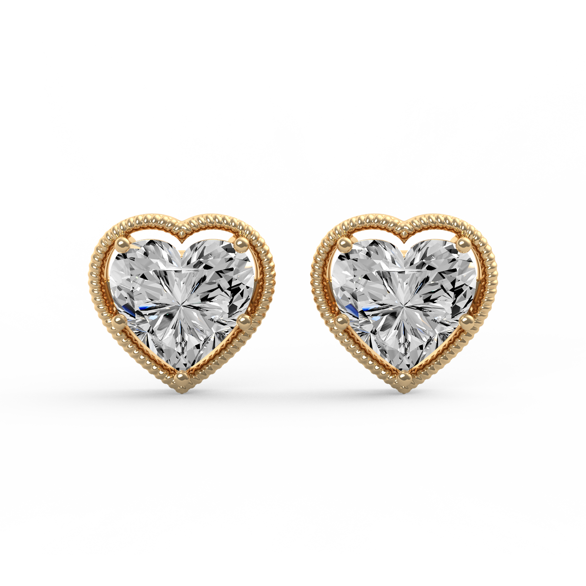 Heart of Elegance Lab Grown Diamond Stud Earrings