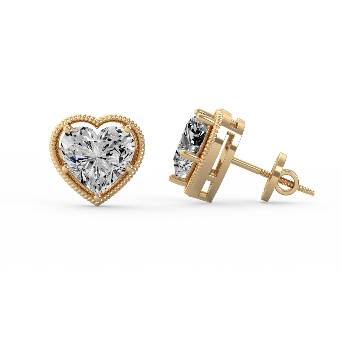 Heart of Elegance Lab Grown Diamond Stud Earrings