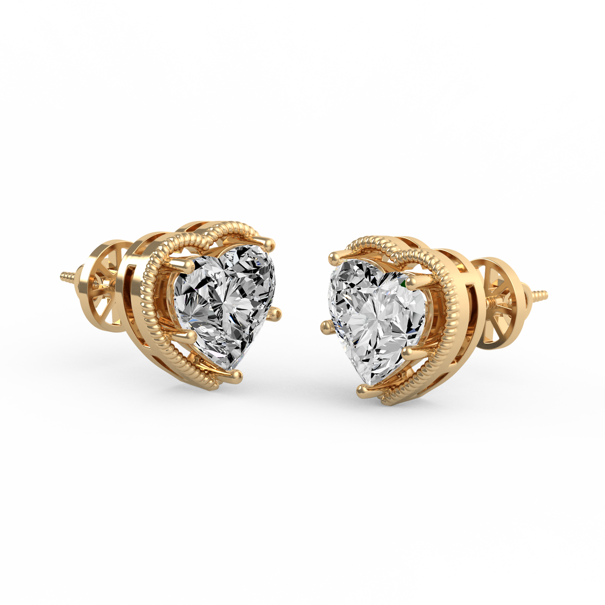 Heart of Elegance Lab Grown Diamond Stud Earrings