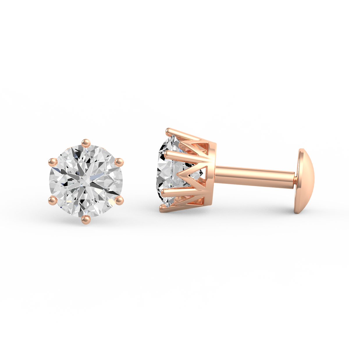 Round Radiance Round Lab Grown Diamond Stud Earrings
