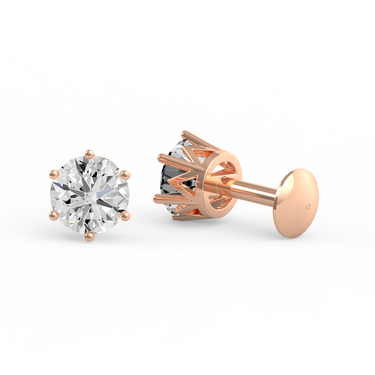 Round Radiance Round Lab Grown Diamond Stud Earrings