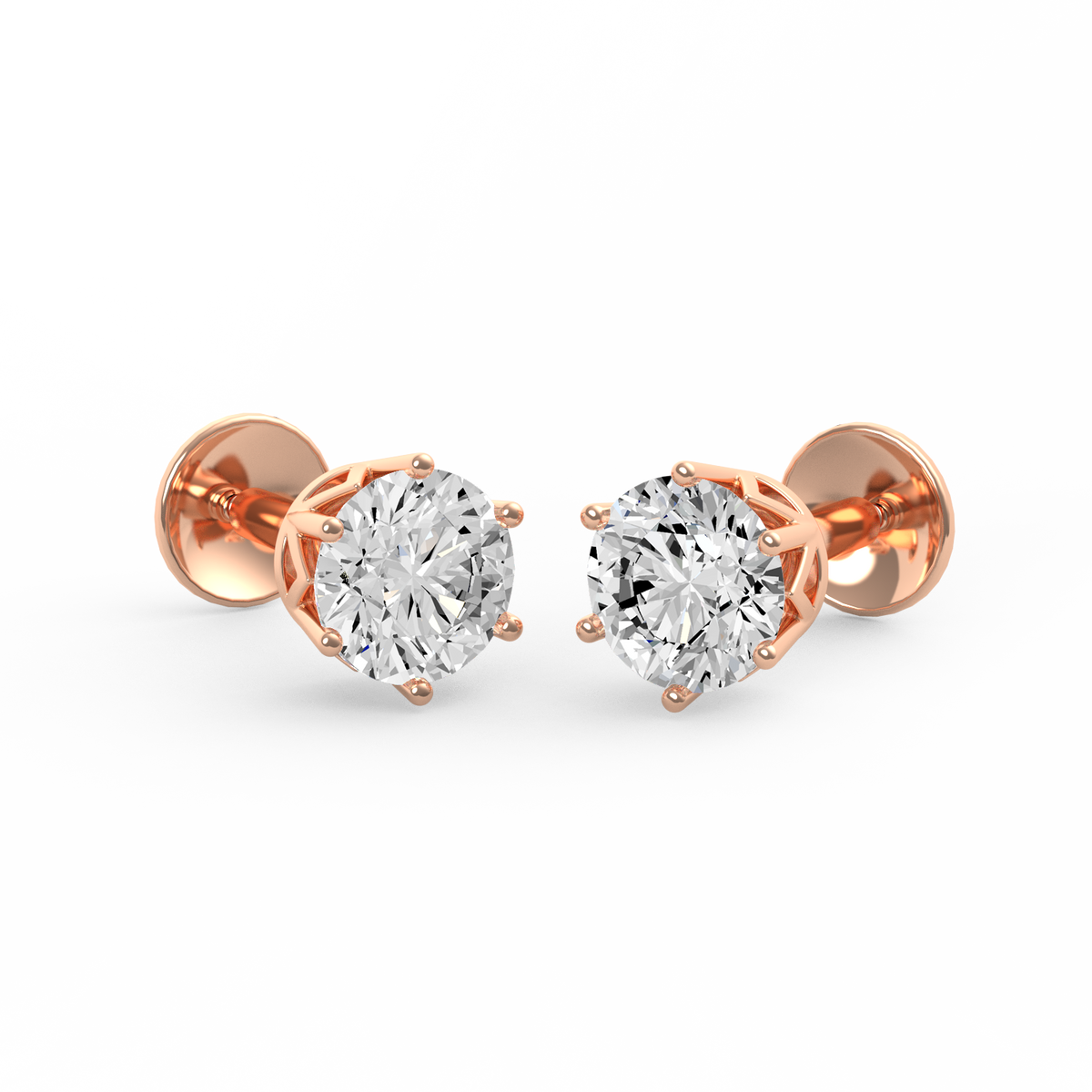 Round Radiance Round Lab Grown Diamond Stud Earrings