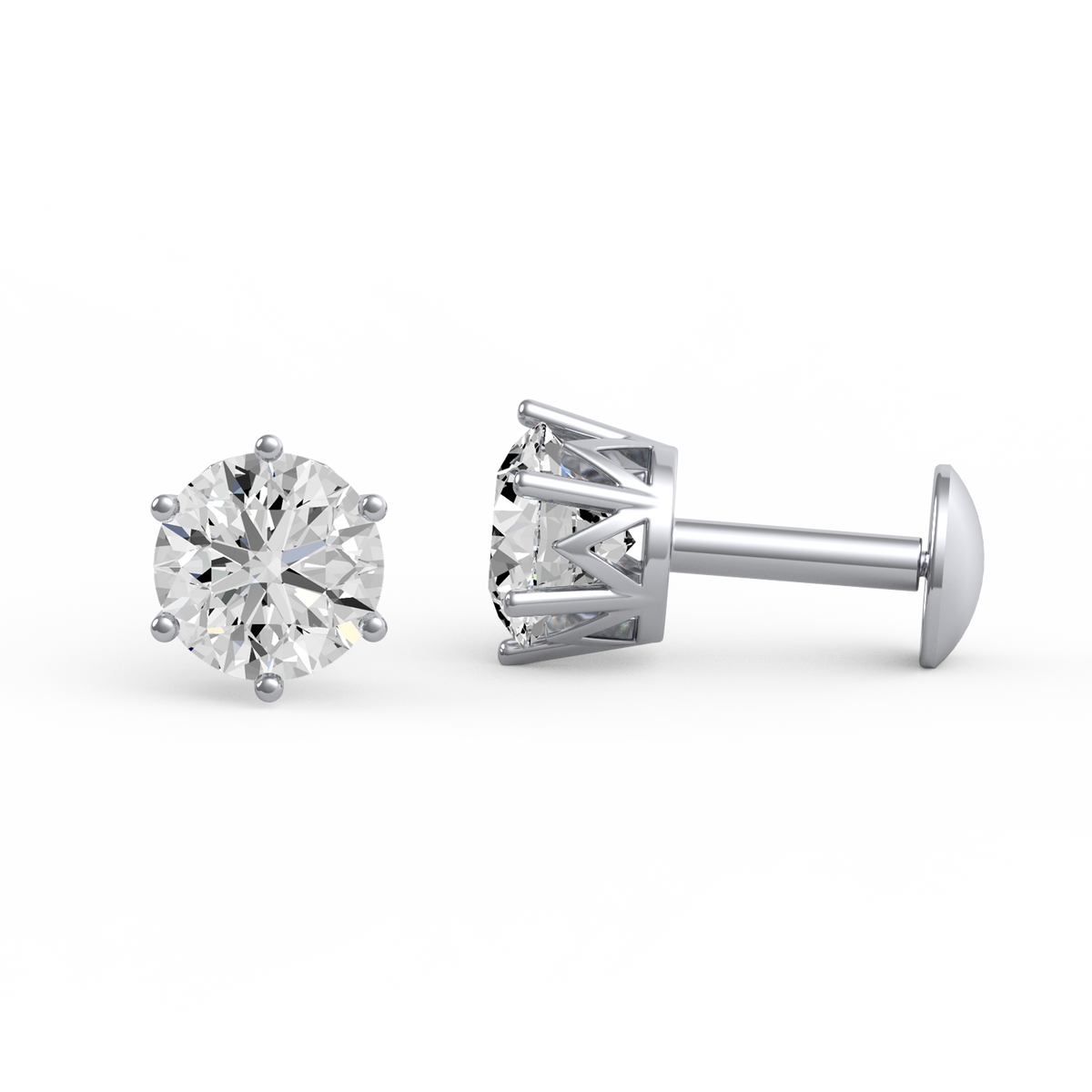 Round Radiance Round Lab Grown Diamond Stud Earrings