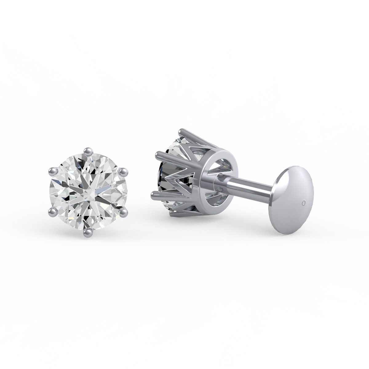 Round Radiance Round Lab Grown Diamond Stud Earrings