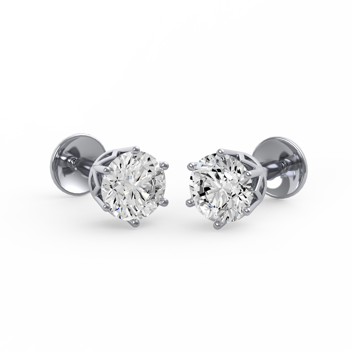 Round Radiance Round Lab Grown Diamond Stud Earrings