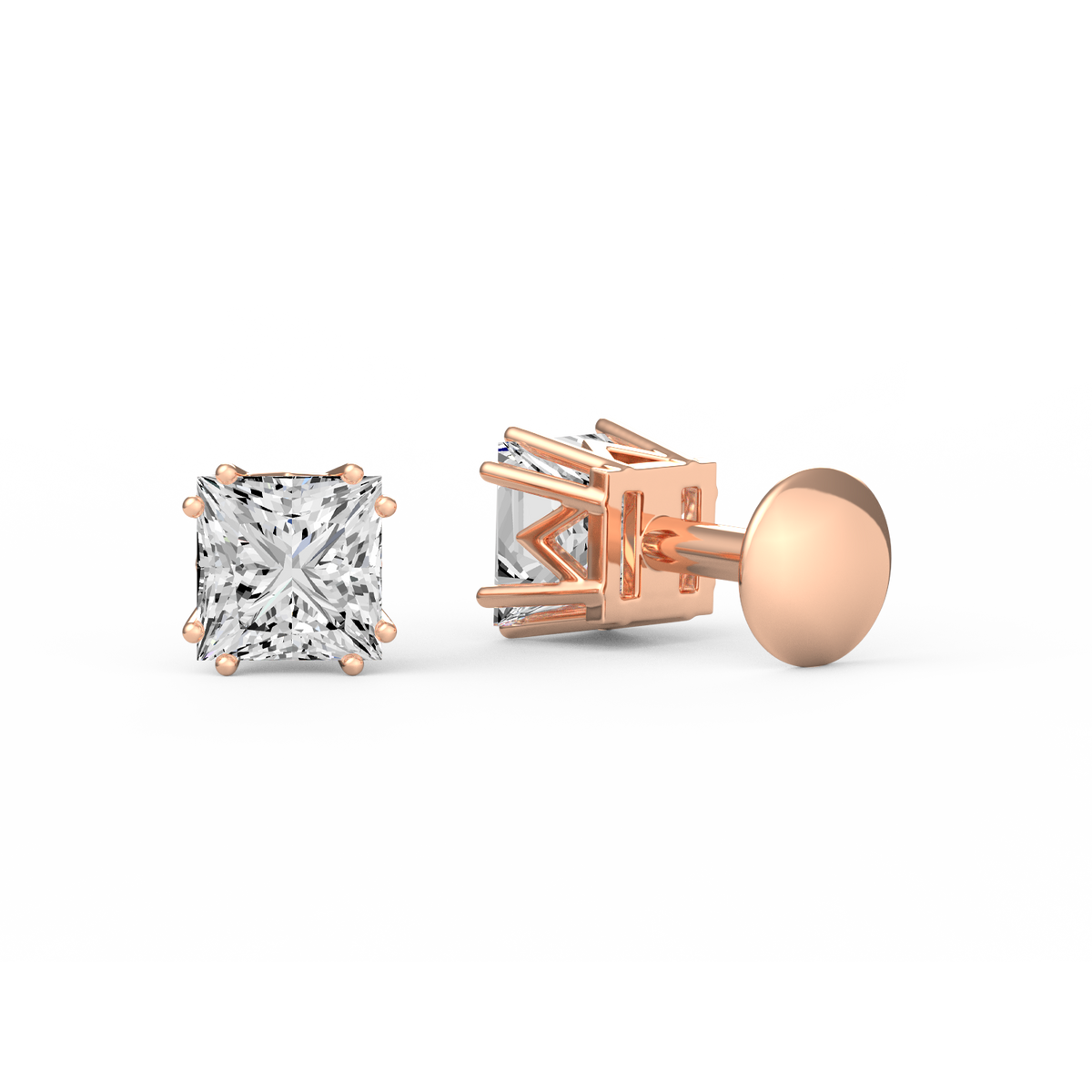 Princess Radiance Princess Lab Grown Diamond Stud Earrings