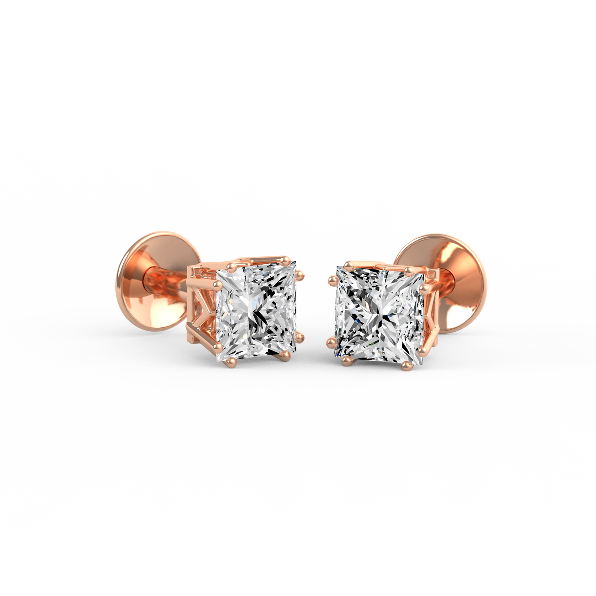 Princess Radiance Princess Lab Grown Diamond Stud Earrings