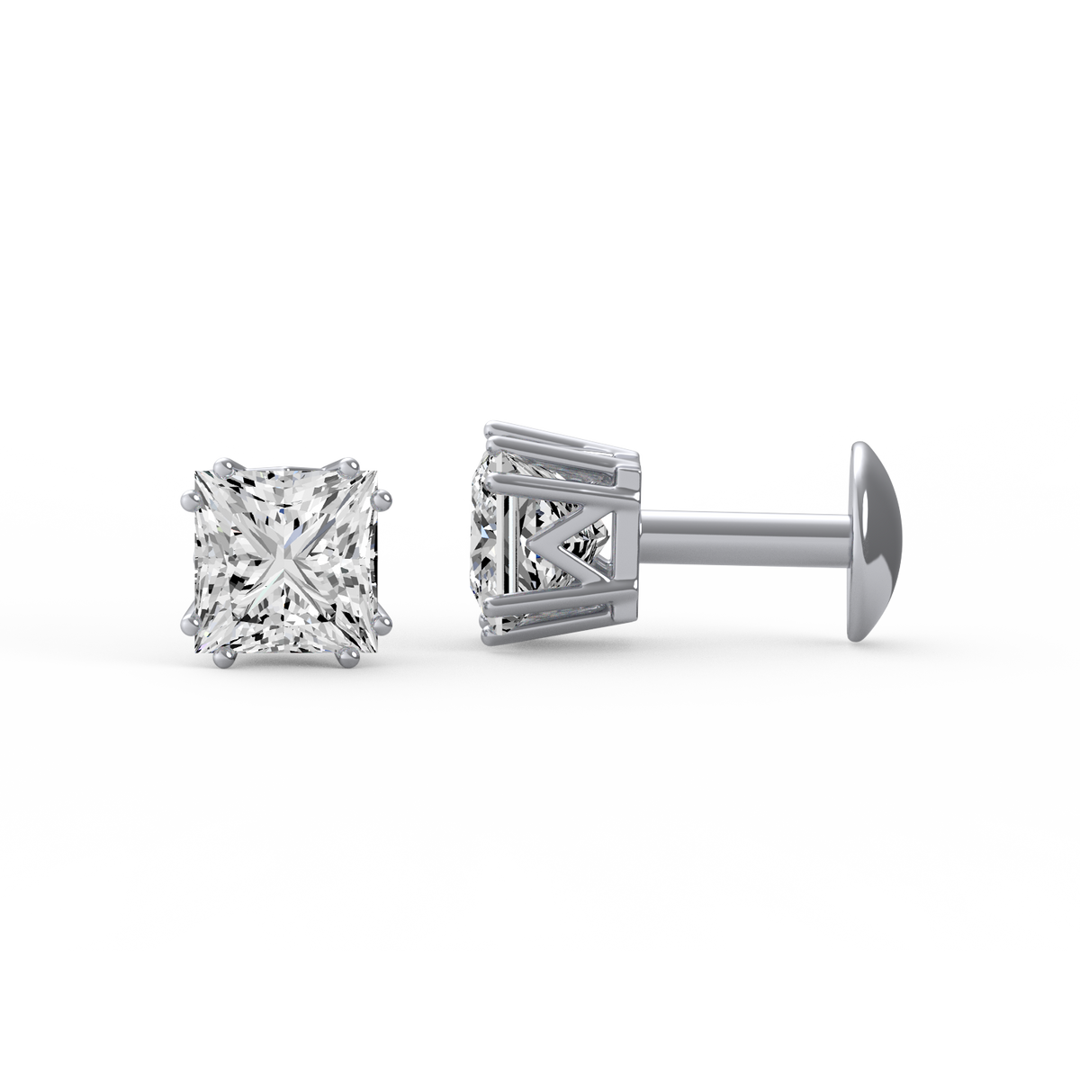 Princess Radiance Princess Lab Grown Diamond Stud Earrings
