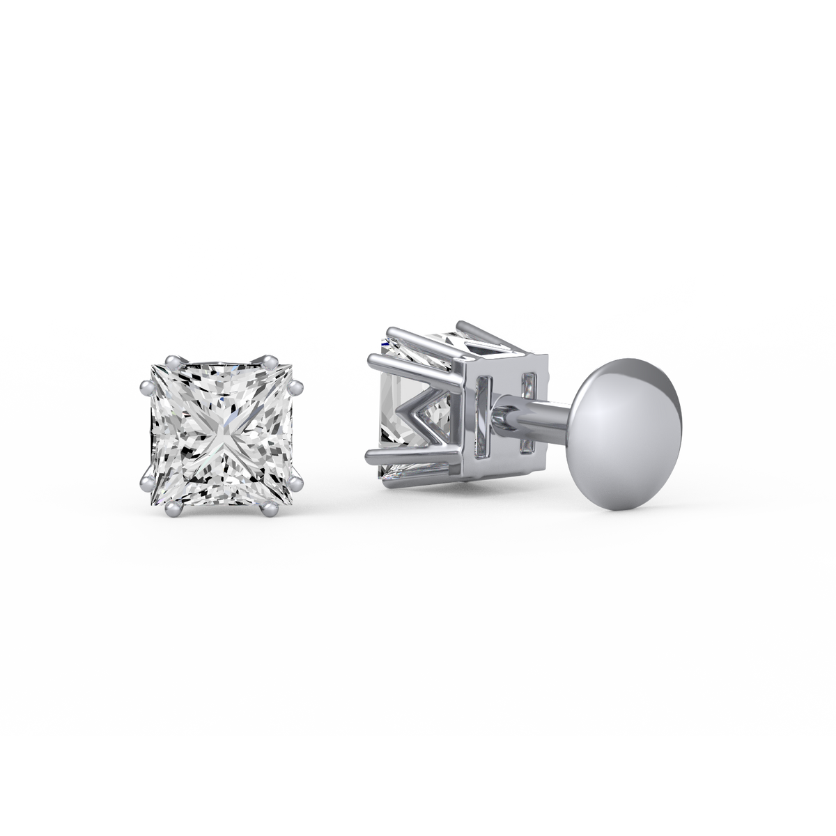 Princess Radiance Princess Lab Grown Diamond Stud Earrings