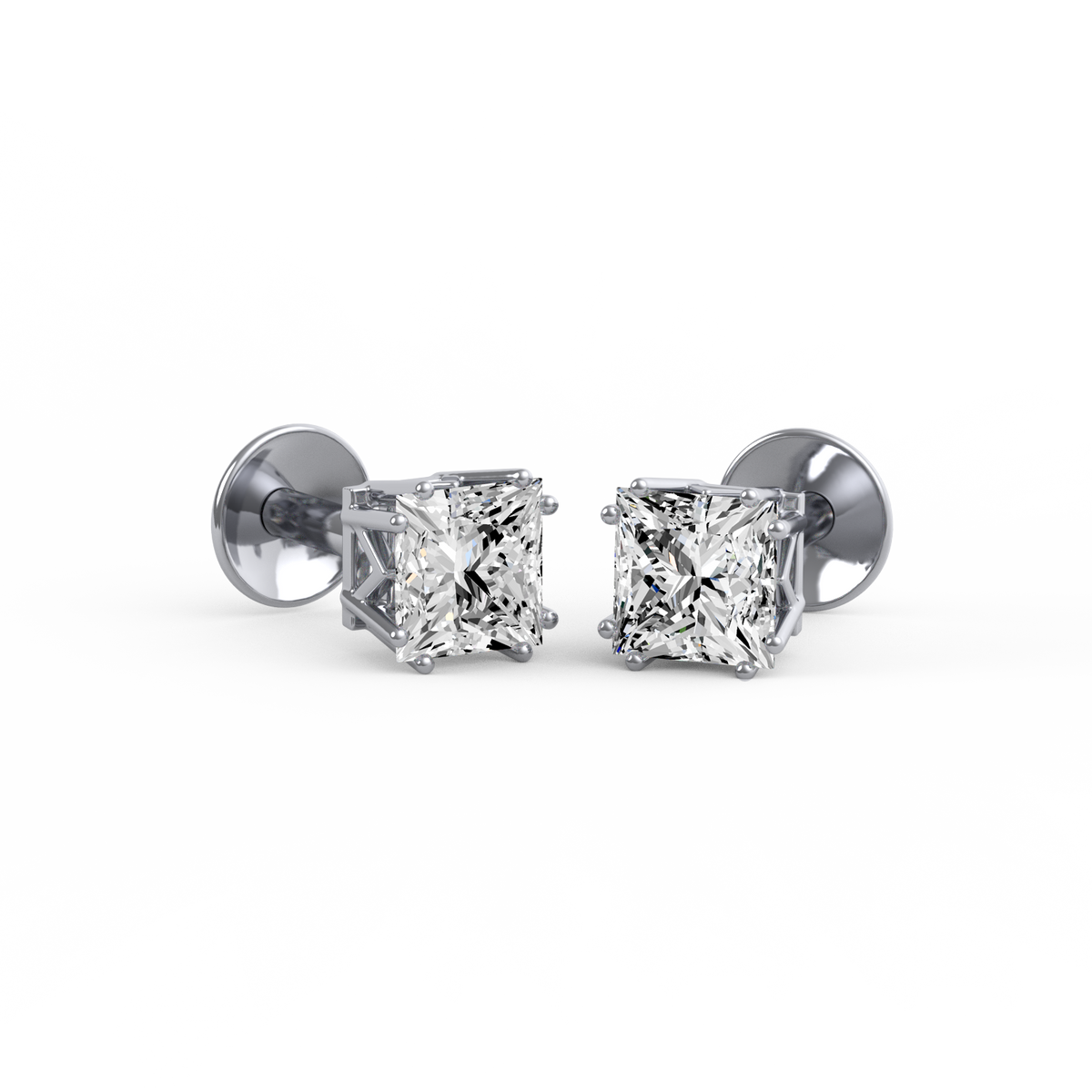 Princess Radiance Princess Lab Grown Diamond Stud Earrings