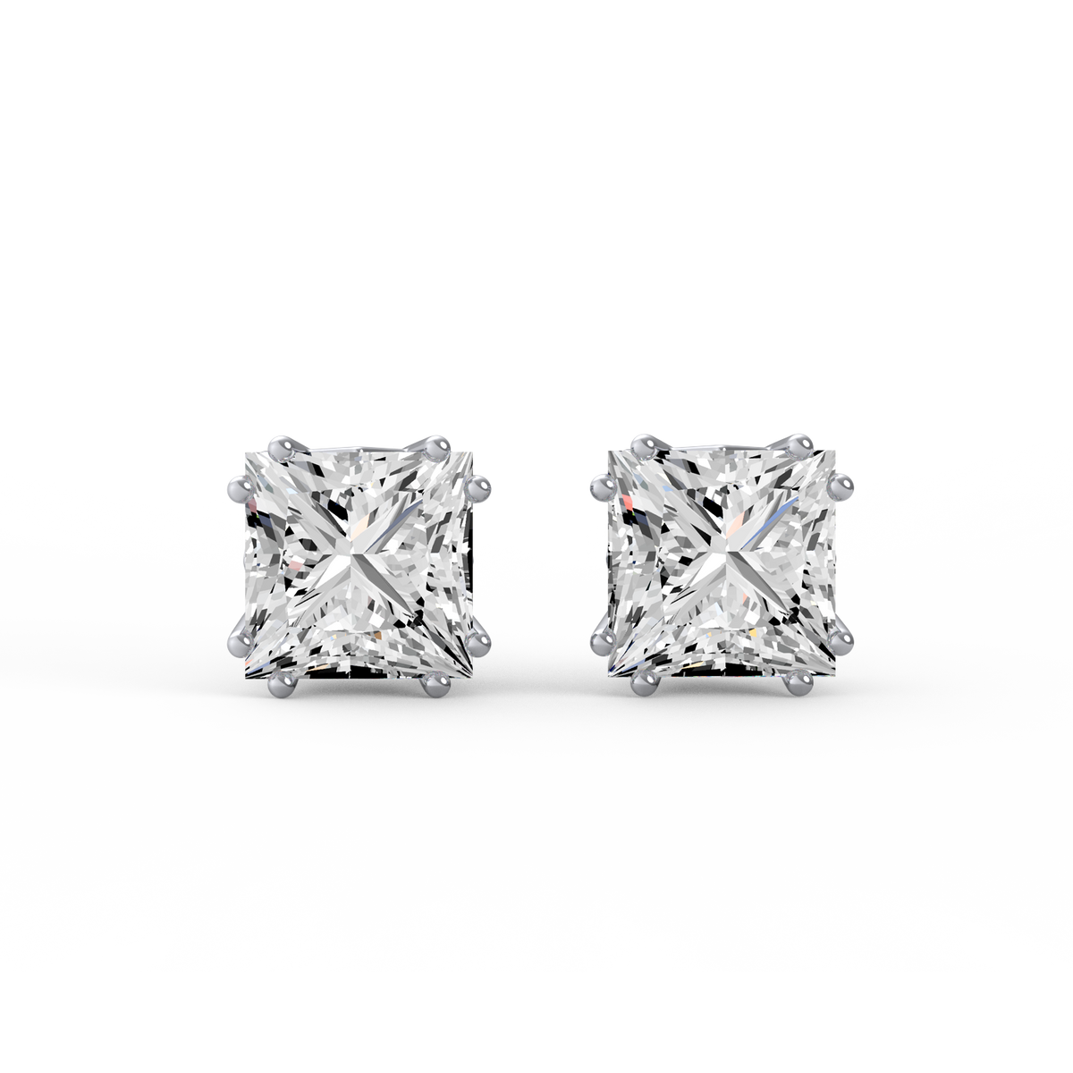 Princess Radiance Princess Lab Grown Diamond Stud Earrings