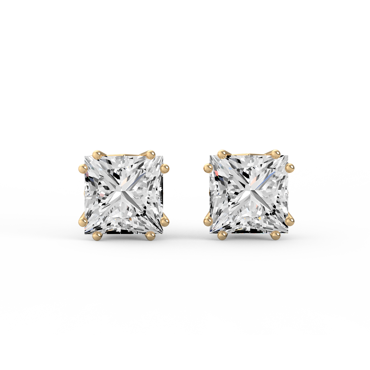Princess Radiance Princess Lab Grown Diamond Stud Earrings