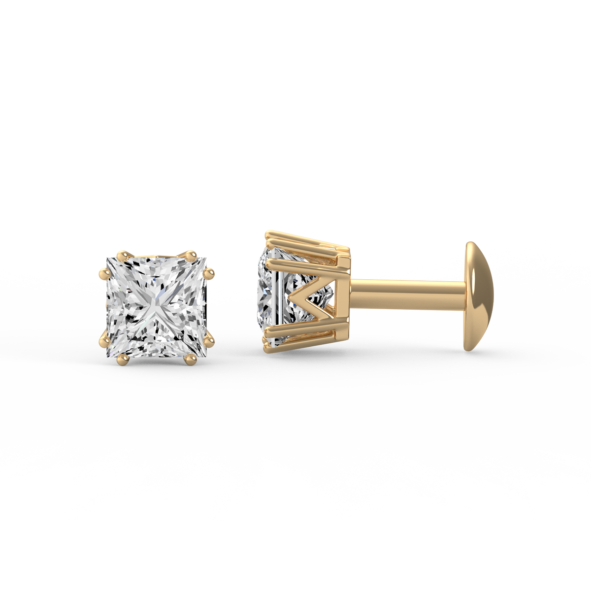 Princess Radiance Princess Lab Grown Diamond Stud Earrings