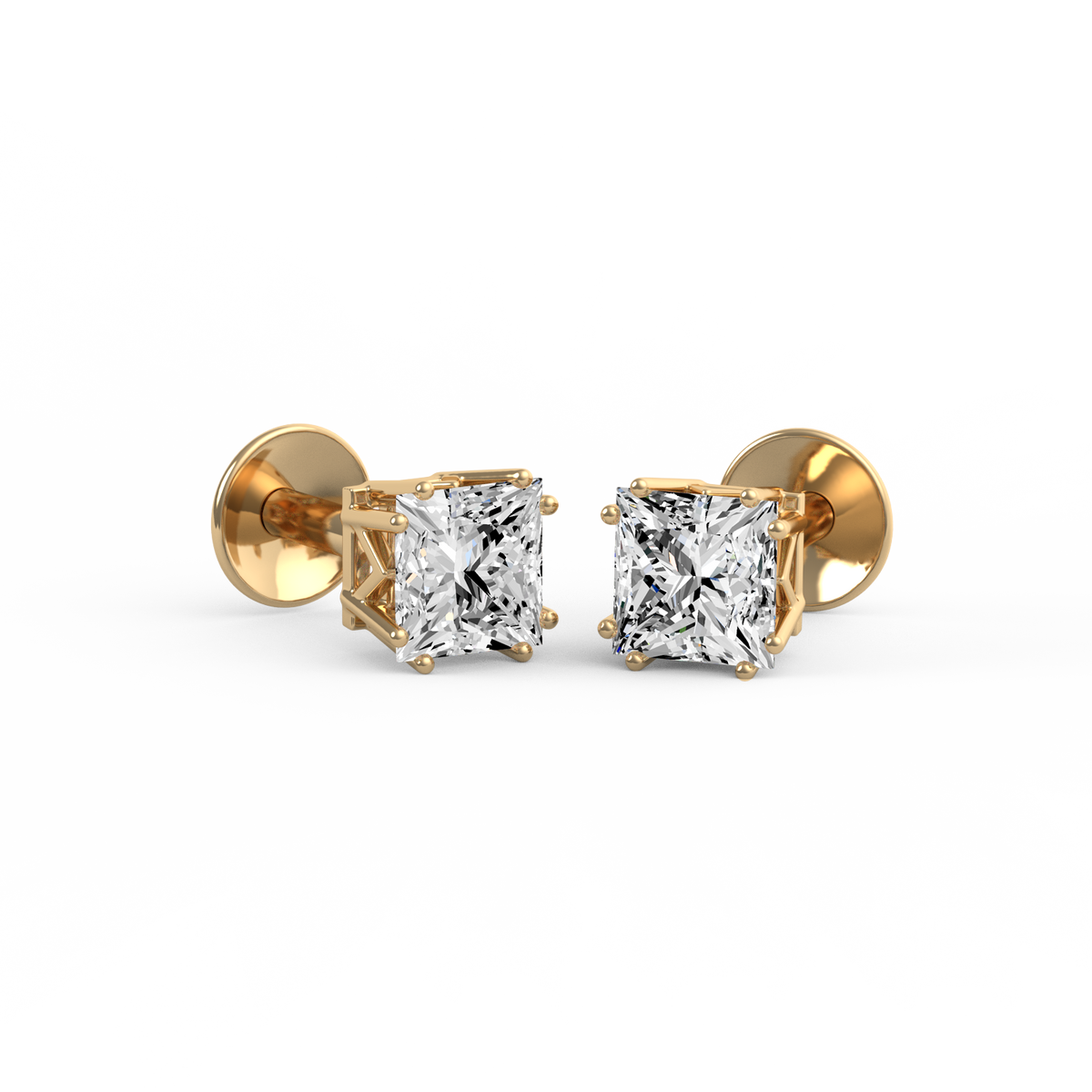Princess Radiance Princess Lab Grown Diamond Stud Earrings