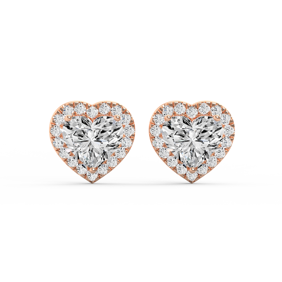Heart Halo 2ct Diamond Studs
