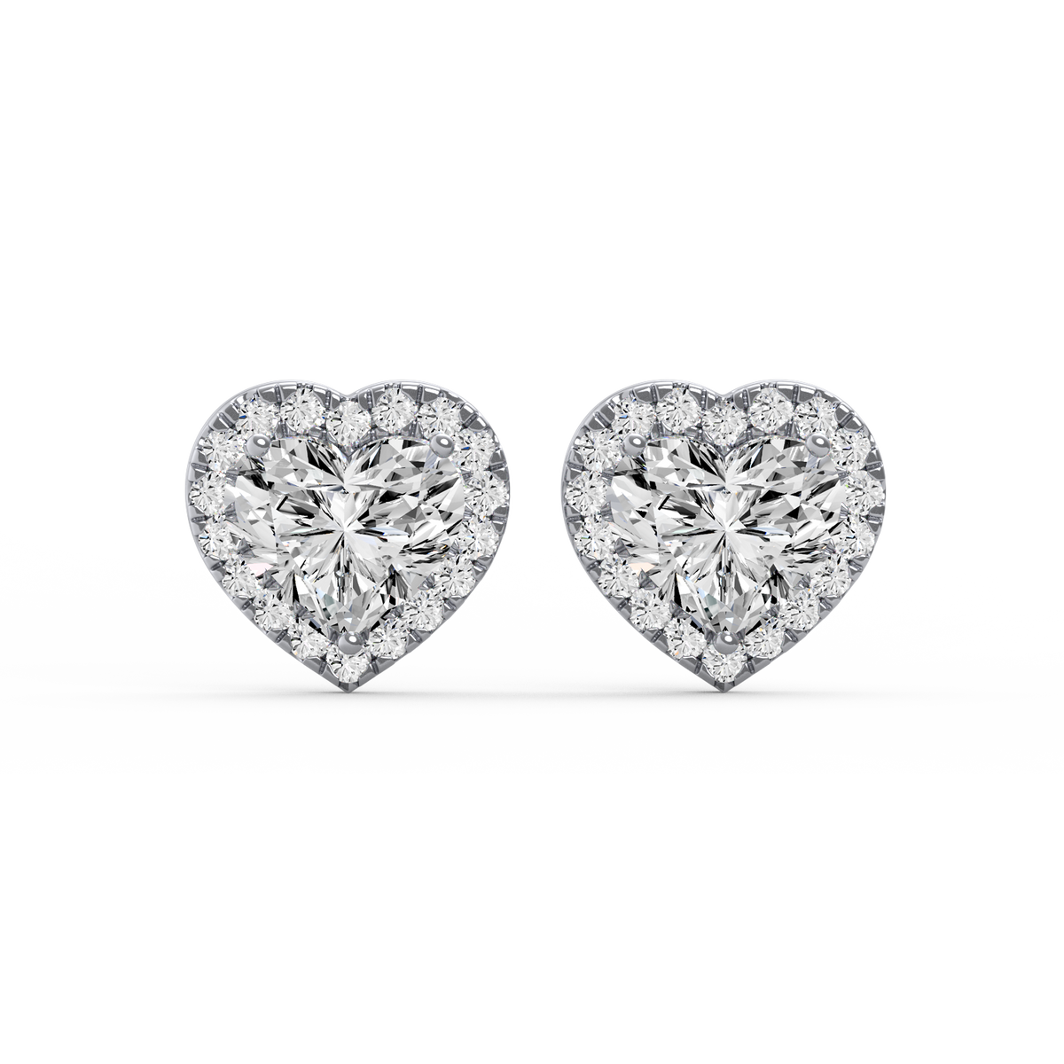 Heart Halo 2ct Diamond Studs